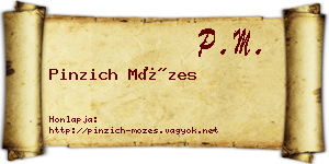 Pinzich Mózes névjegykártya